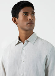 Men's Linen Shirt in Oatmeal Melange