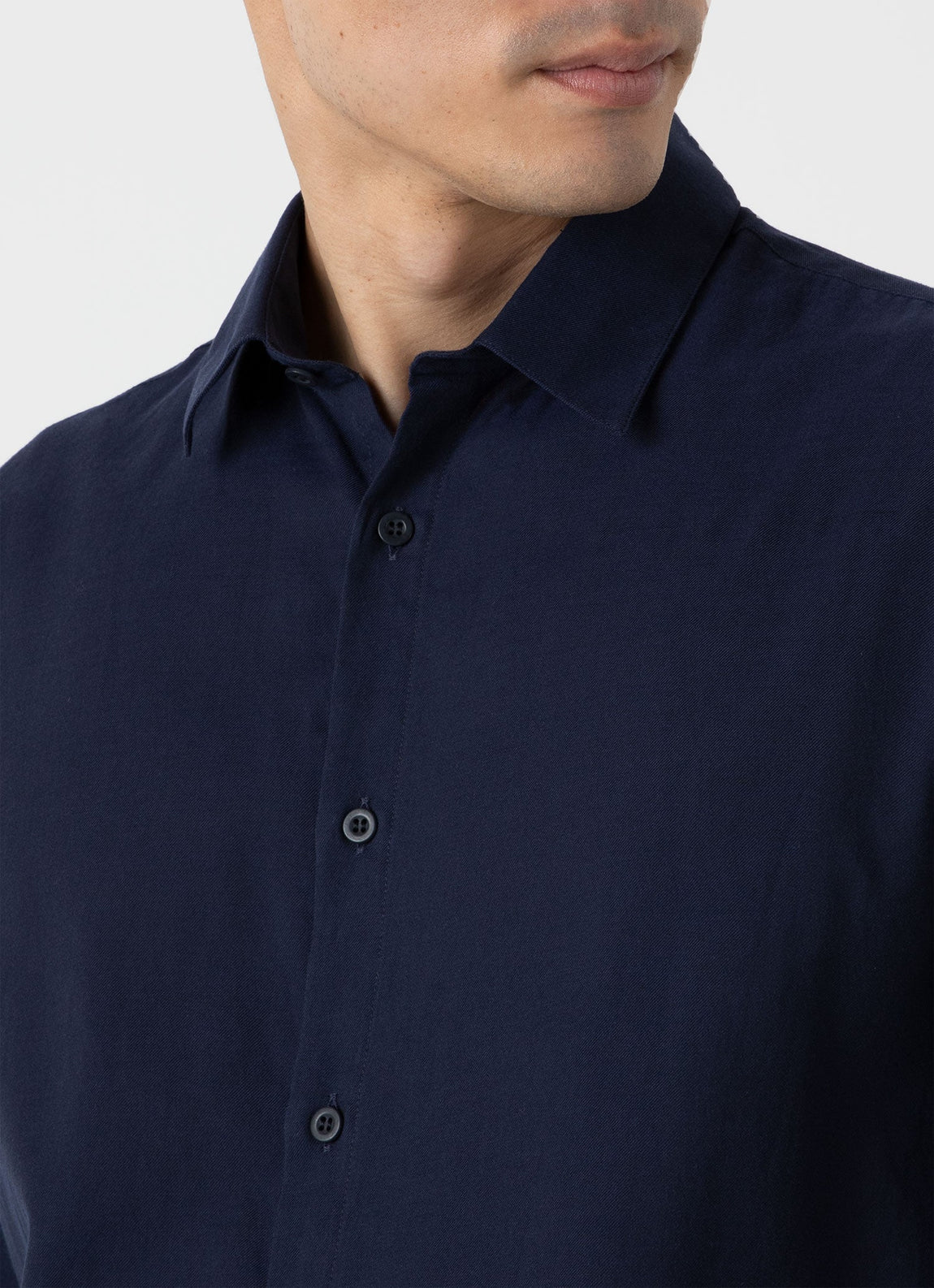 Men's Cotton Flannel Shirt in Navy