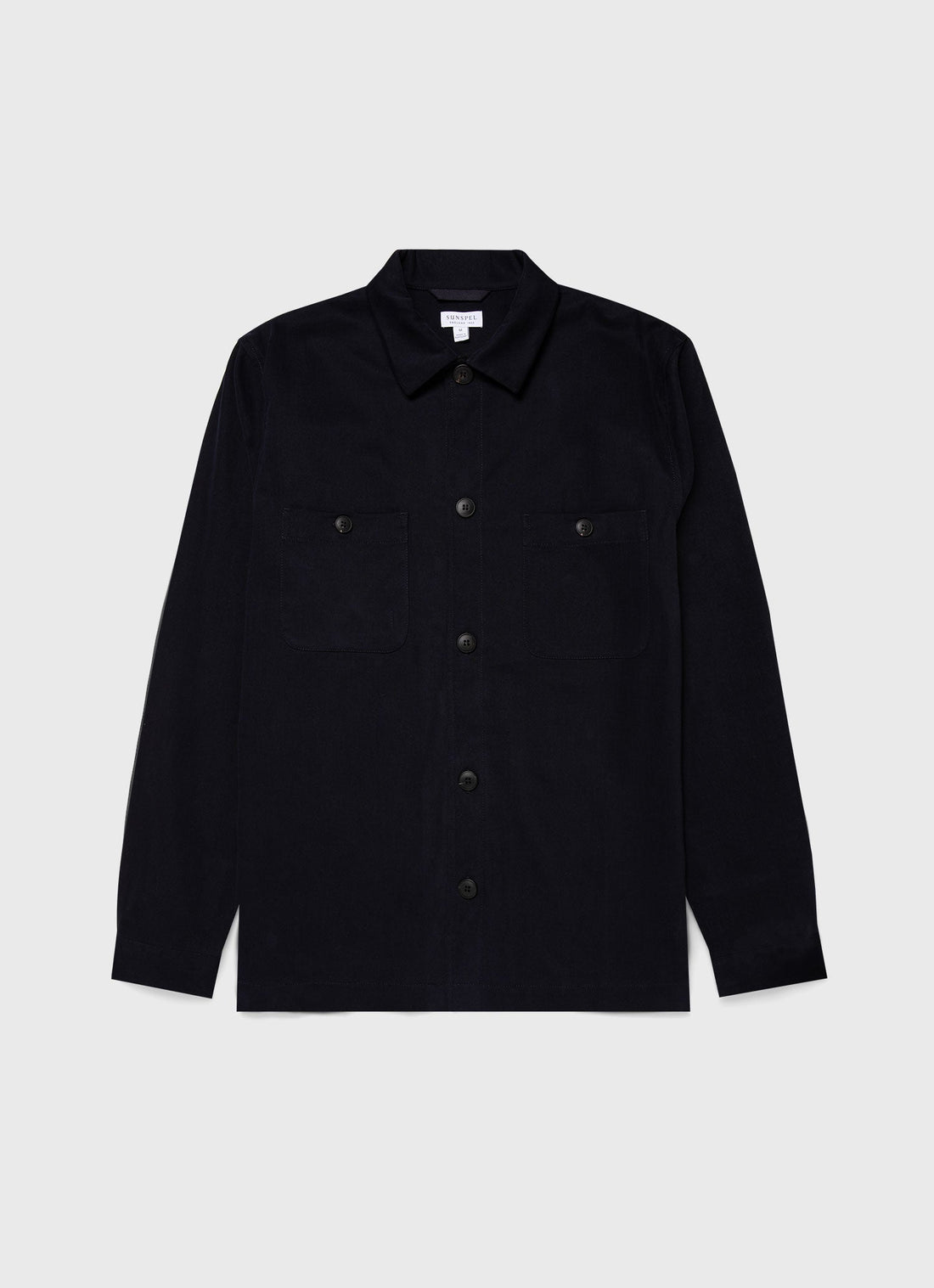 Men's Brushed Cotton Wool Overshirt in Navy