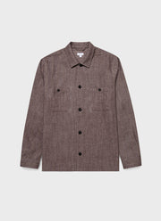 Men's Herringbone Overshirt in Light Brown