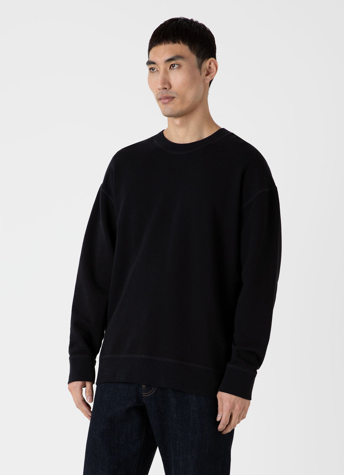 Men's Oversized Loopback Sweatshirt in Black