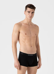 Men's Logo Stretch Cotton Trunks in Black