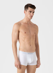 Men's Logo Stretch Cotton Trunks in White