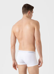 Men's Logo Stretch Cotton Trunks in White