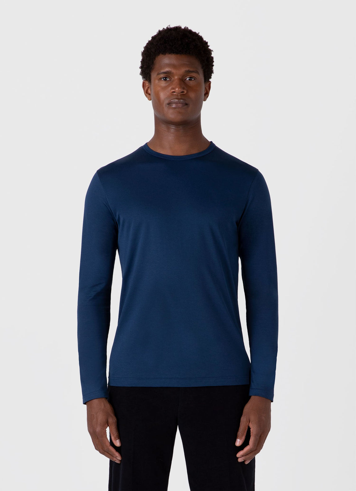 Men's Classic Long Sleeve T-shirt in Naval Blue