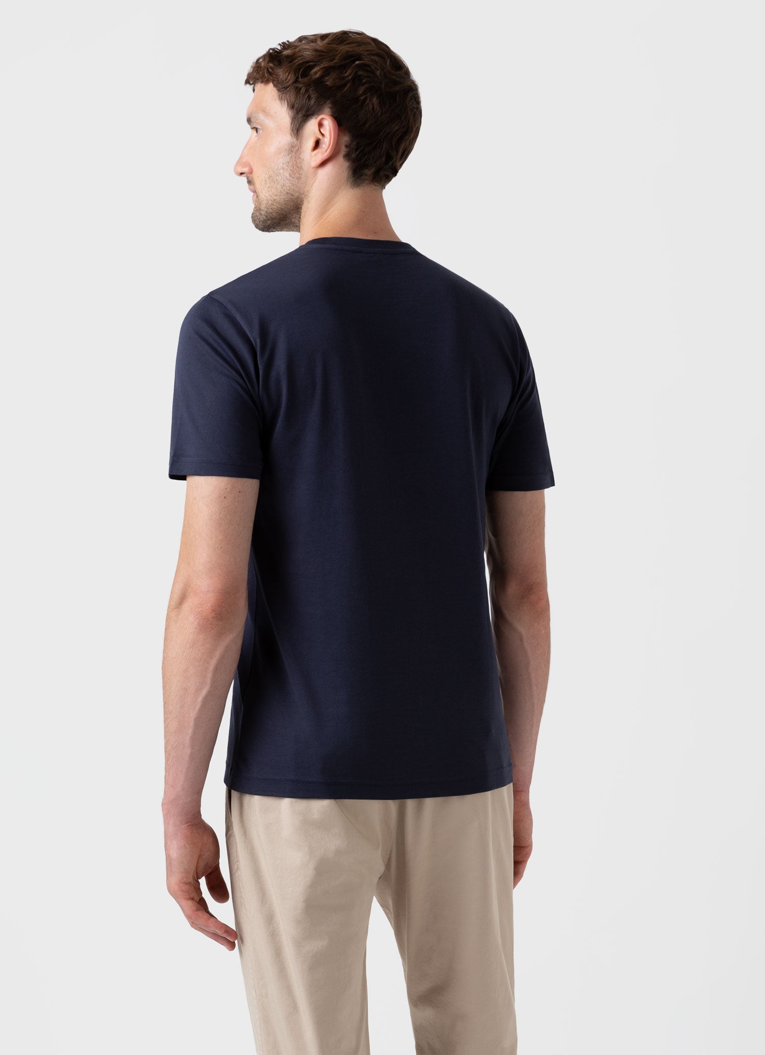 リヴィエラ（ミッドウェイト） Tシャツ （Navy）| Sunspel