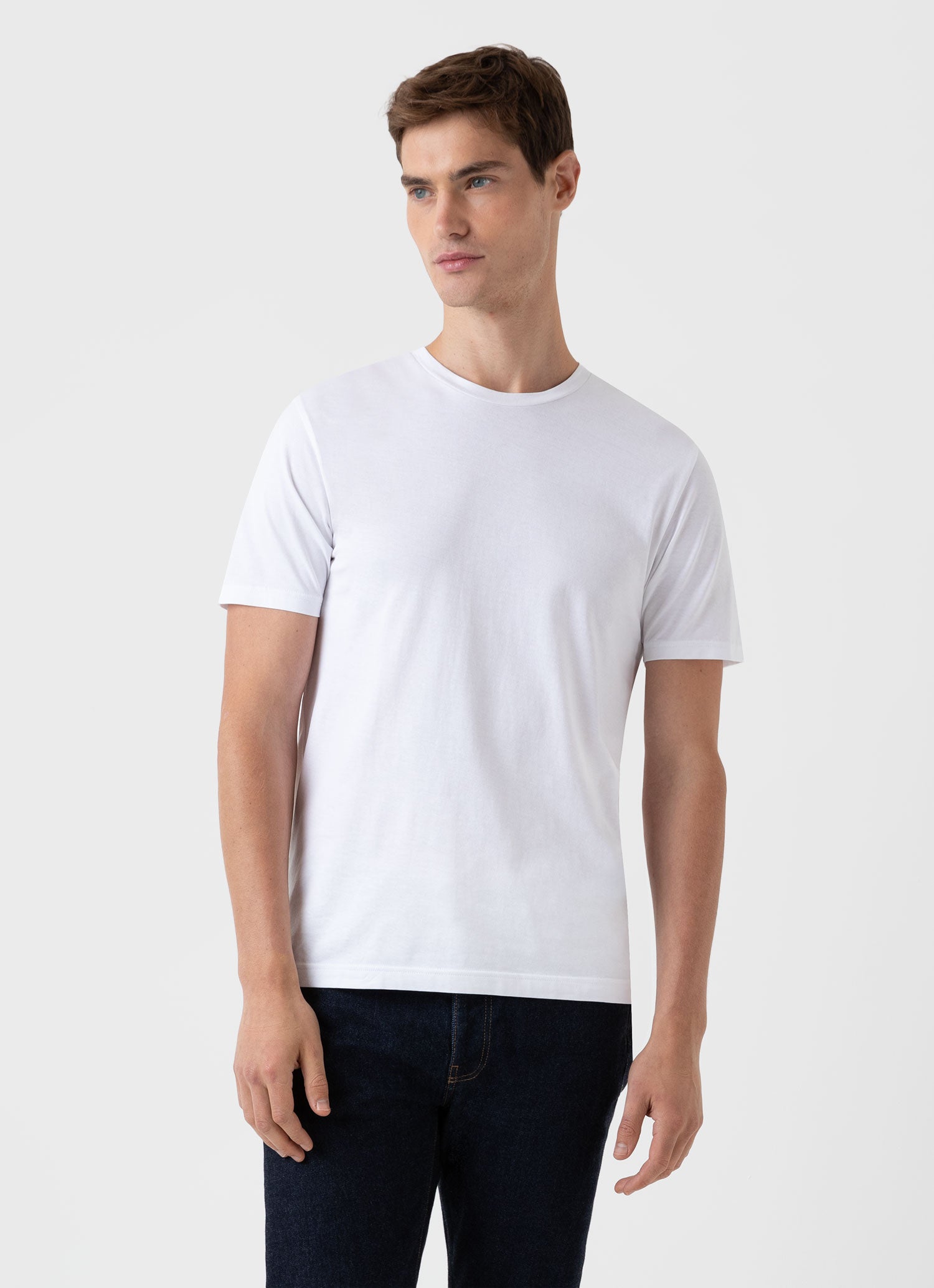 リヴィエラ（ミッドウェイト） Tシャツ （White）| Sunspel