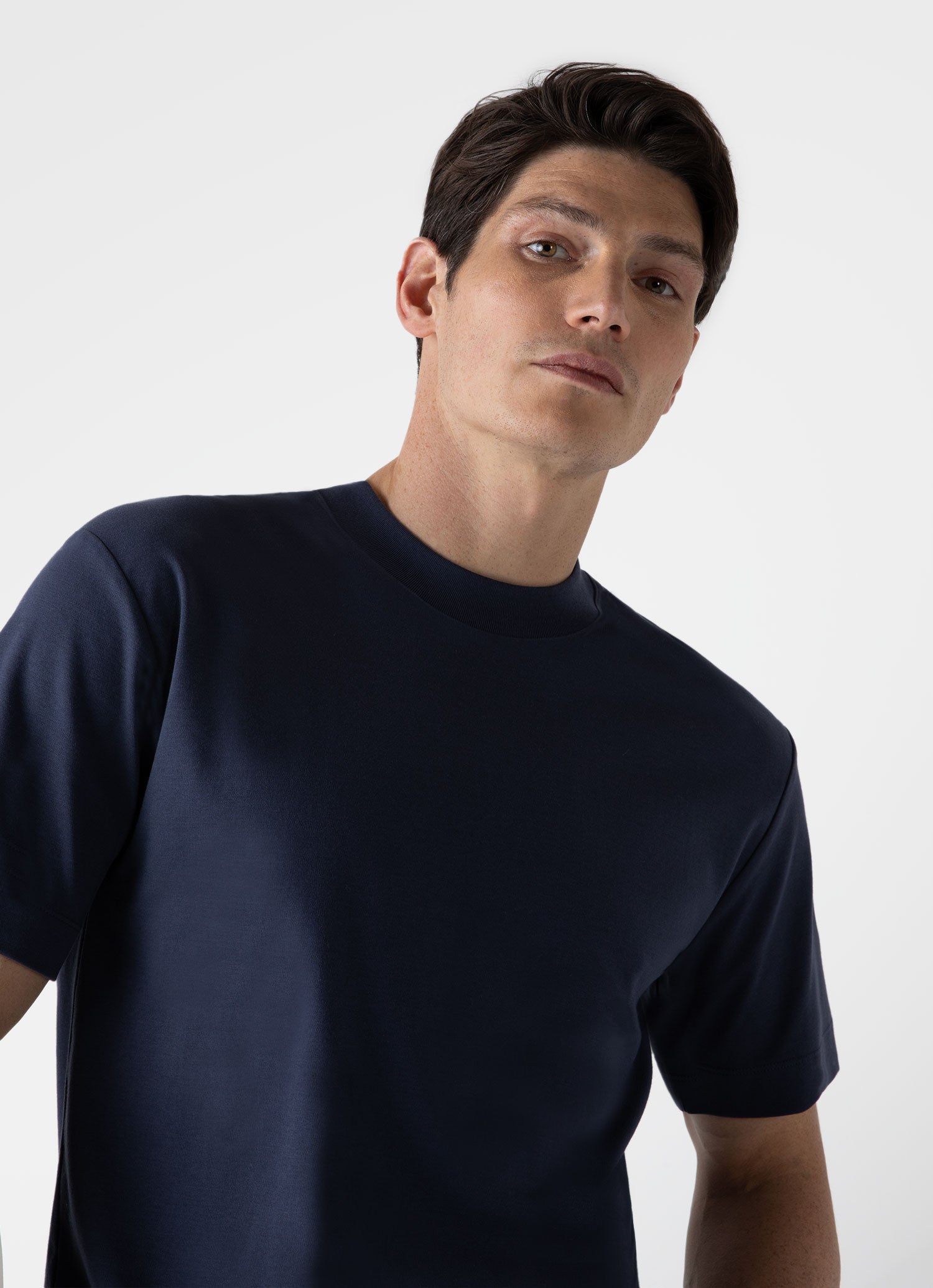 リラックスフィット（ヘビーウェイト） Tシャツ（Navy）| Sunspel