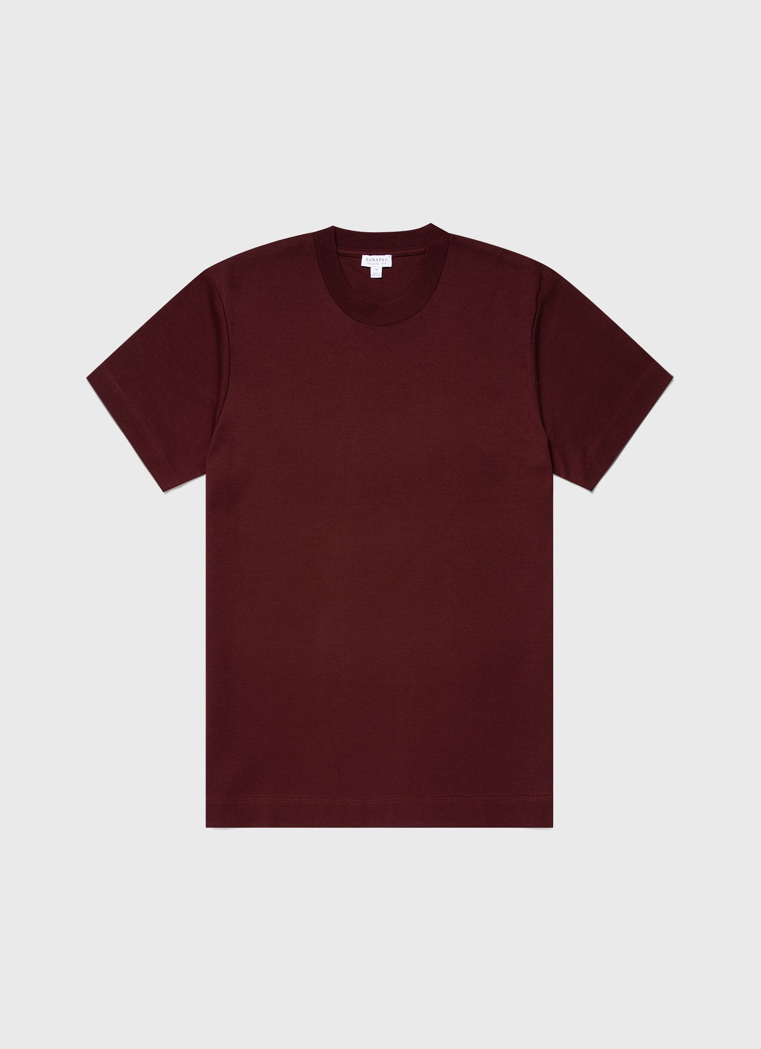 リラックスフィット（ヘビーウェイト） Tシャツ（Maroon）| Sunspel