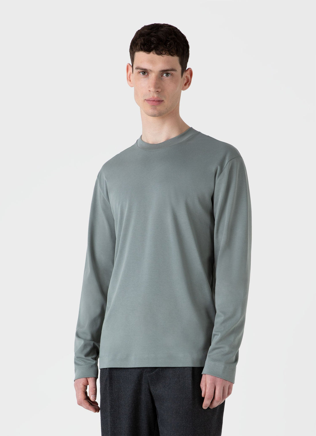 Men's Long Sleeve Heavyweight T-shirt in Smoke Green