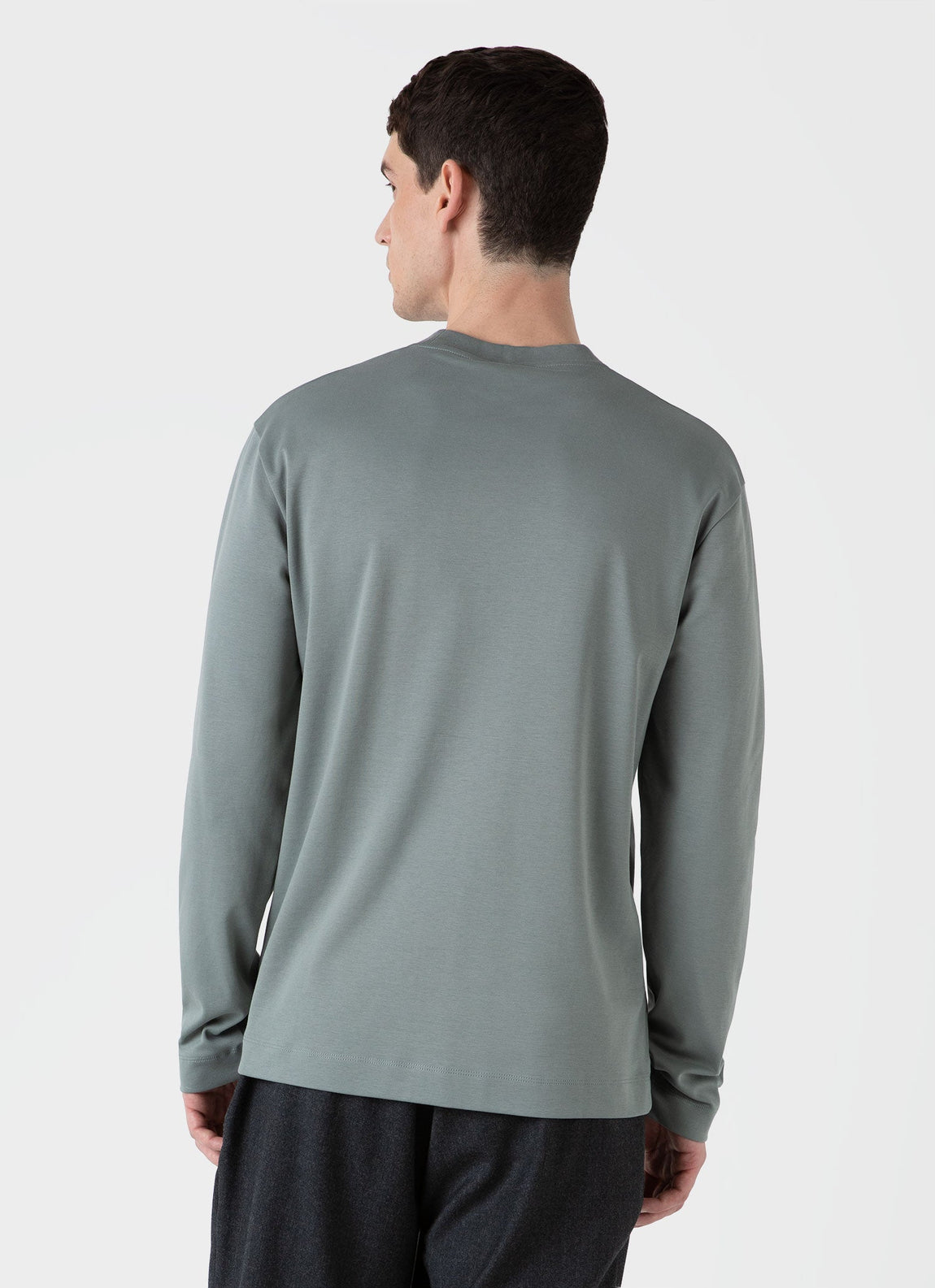 Men's Long Sleeve Heavyweight T-shirt in Smoke Green