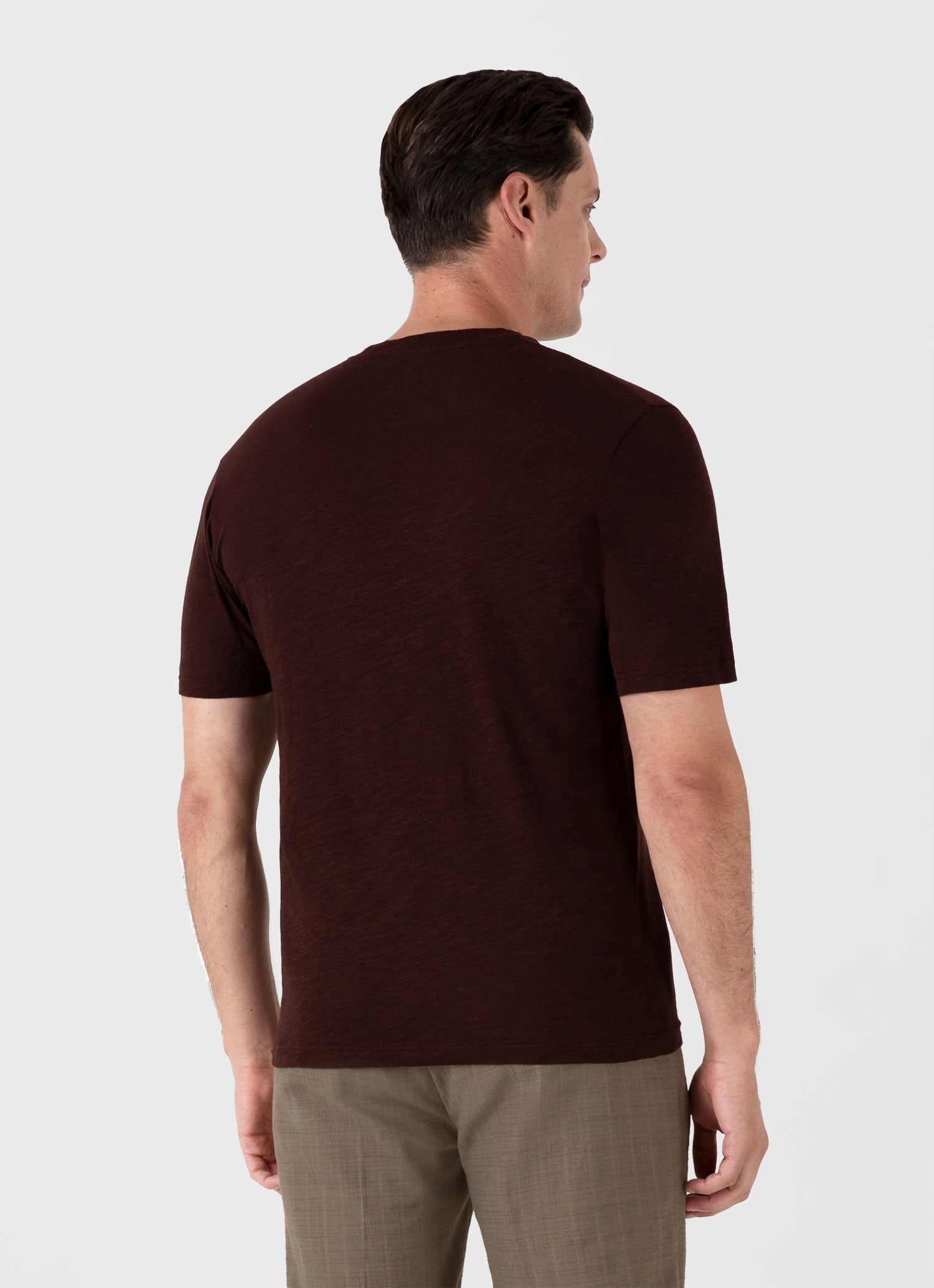 Men's Cotton Linen T-shirt in Raisin