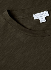 Men's Cotton Linen T-shirt in Pine Green