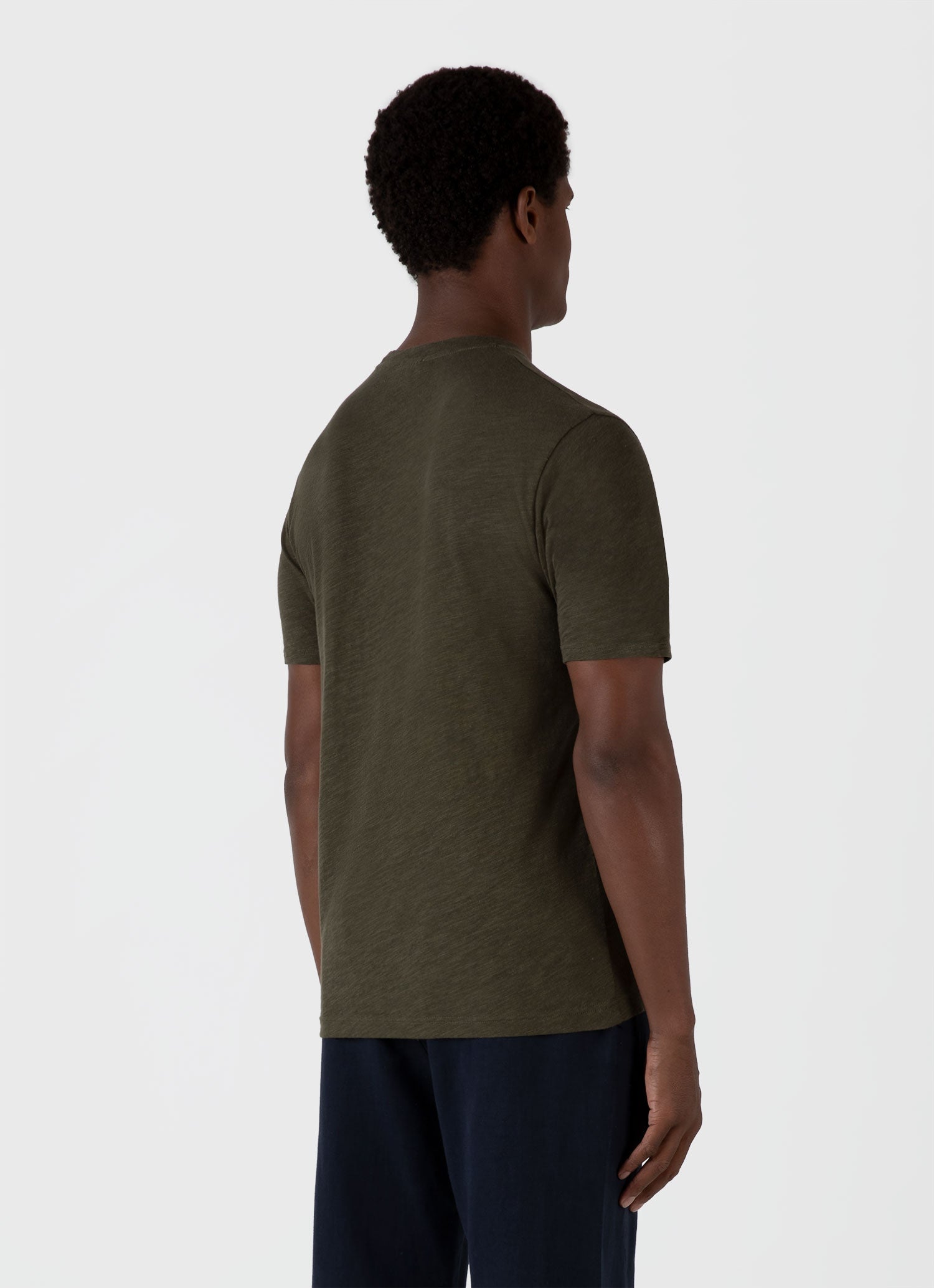 Men's Cotton Linen T-shirt in Pine Green