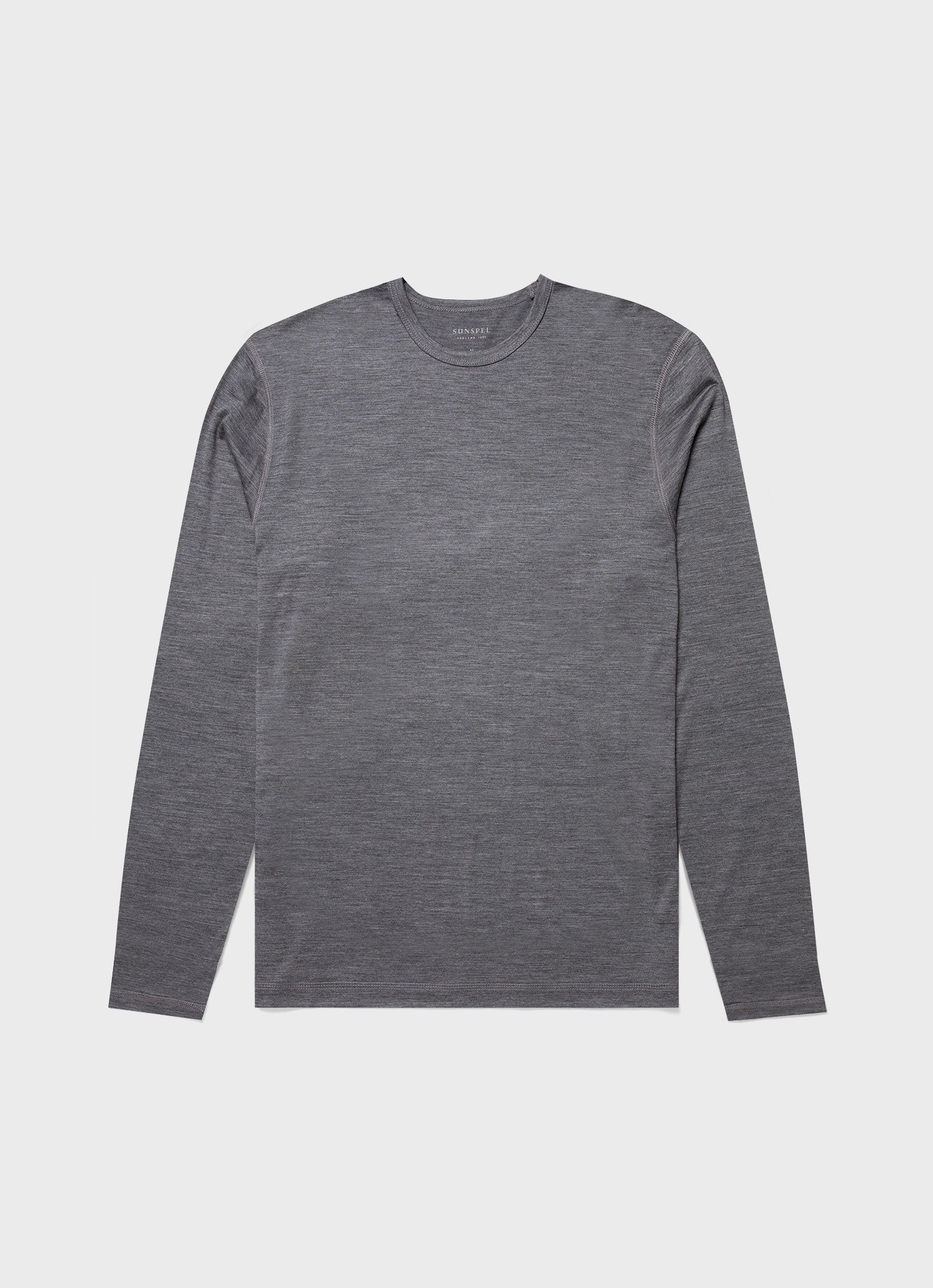 サーマルメリノ ロングスリーブ Tシャツ （Grey Melange）| Sunspel