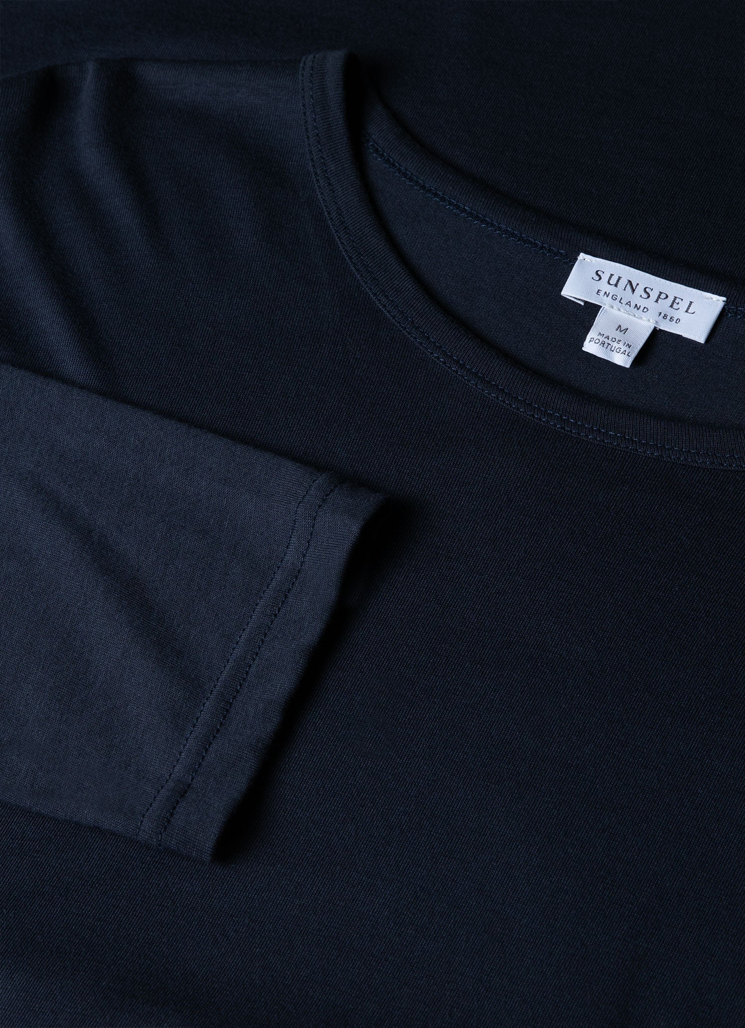 コットン モダール ラウンジ ロングスリーブ Tシャツ （Navy）| Sunspel