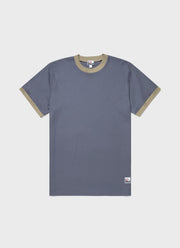 Men's Sunspel x Nigel Cabourn Carbon Brushed T-shirt in Slate Blue