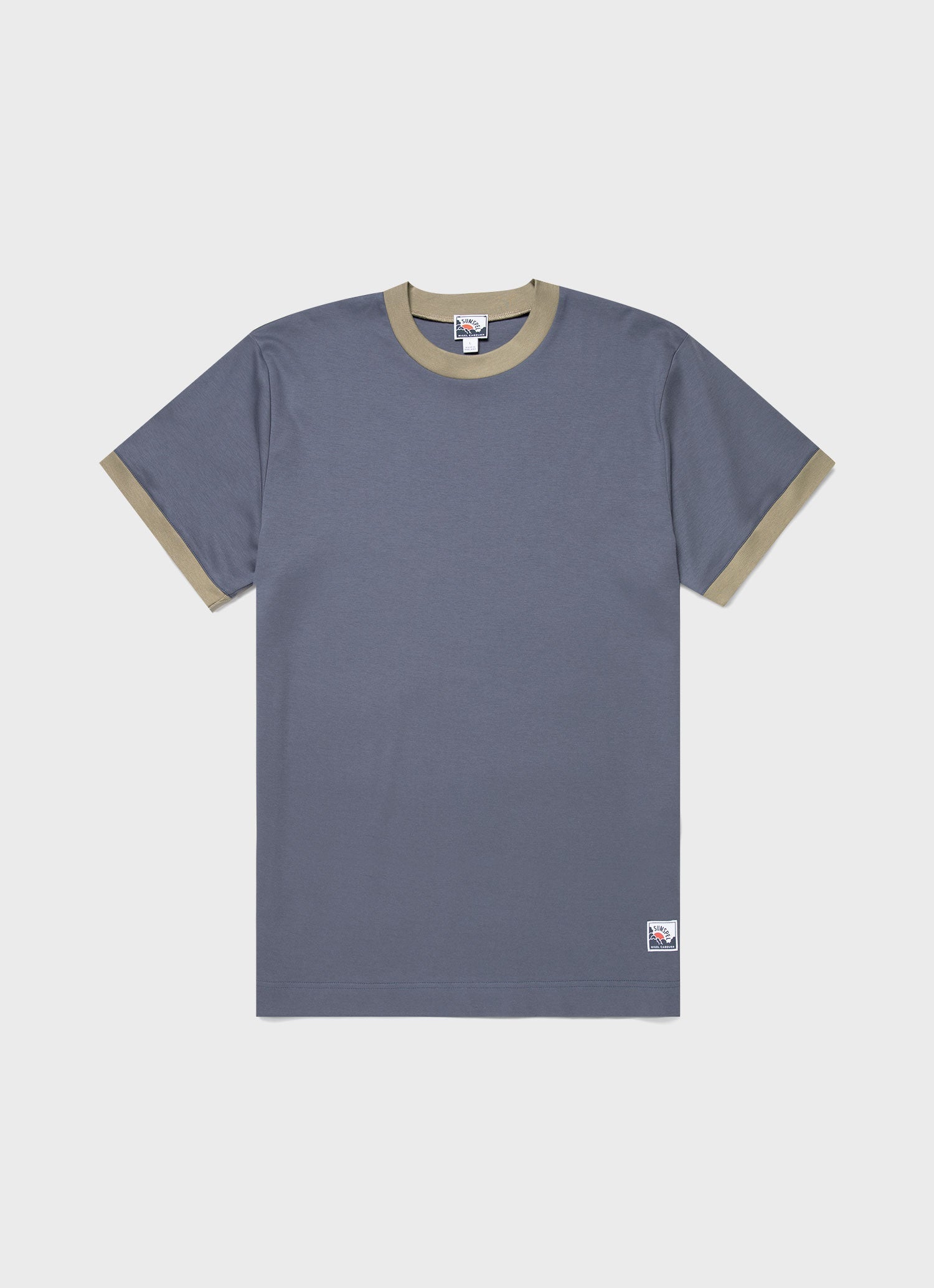 Men's Sunspel x Nigel Cabourn Carbon Brushed T-shirt in Slate Blue