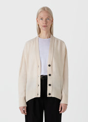 Women's Lambswool Cardigan in Ecru