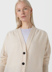 Women's Lambswool Cardigan in Ecru