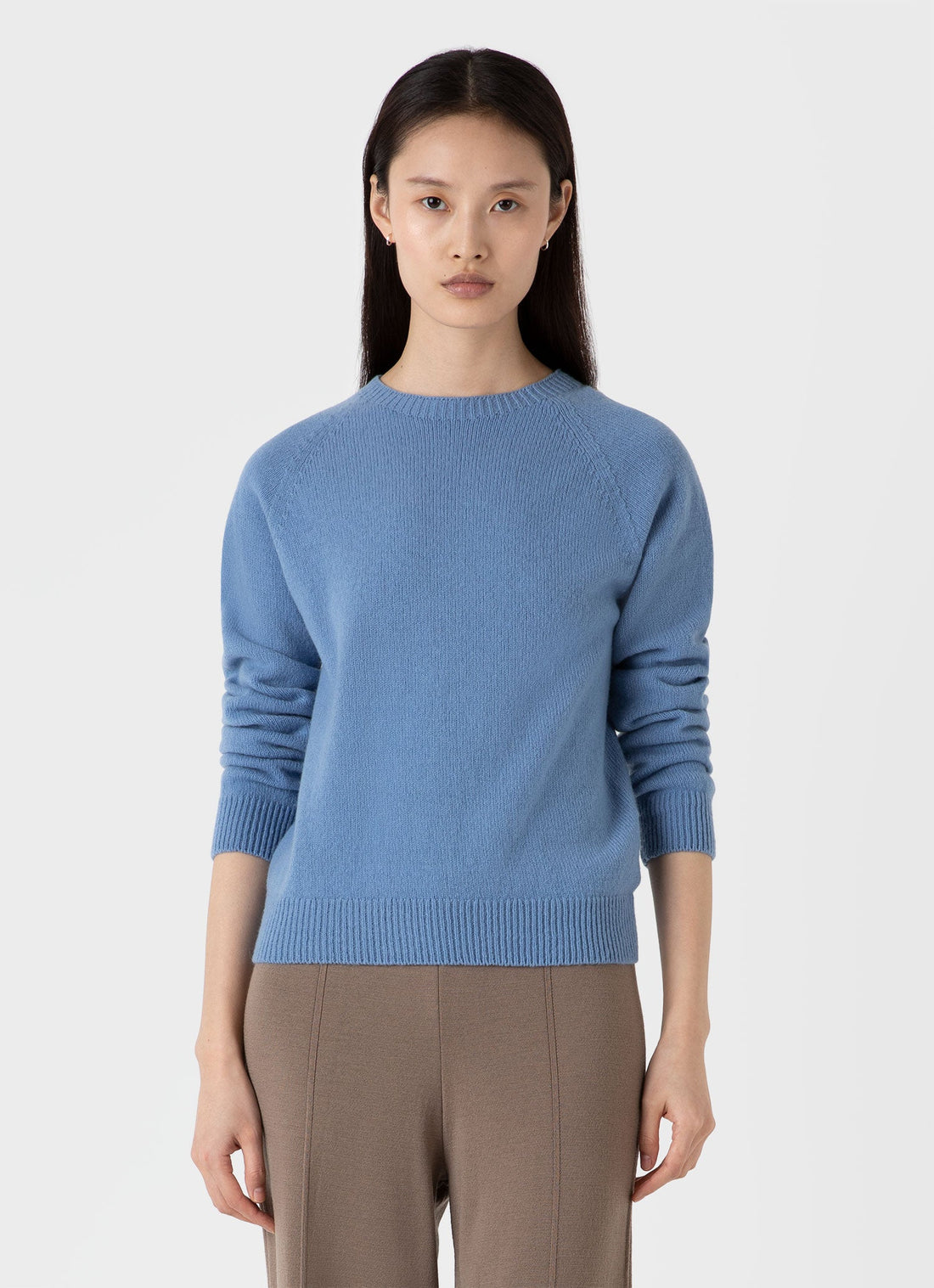 Women's Lambswool Crew Neck Jumper in Cornflower