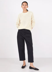 Women's Boxy Crew Jumper in Ecru