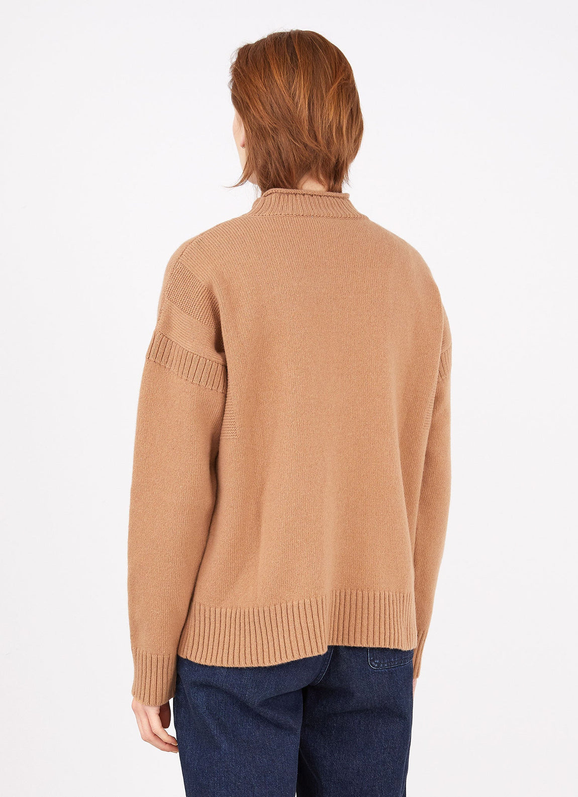 Women's Fisherman Jumper in Camel