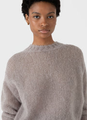 Women's Mohair Silk Jumper in Sandstone