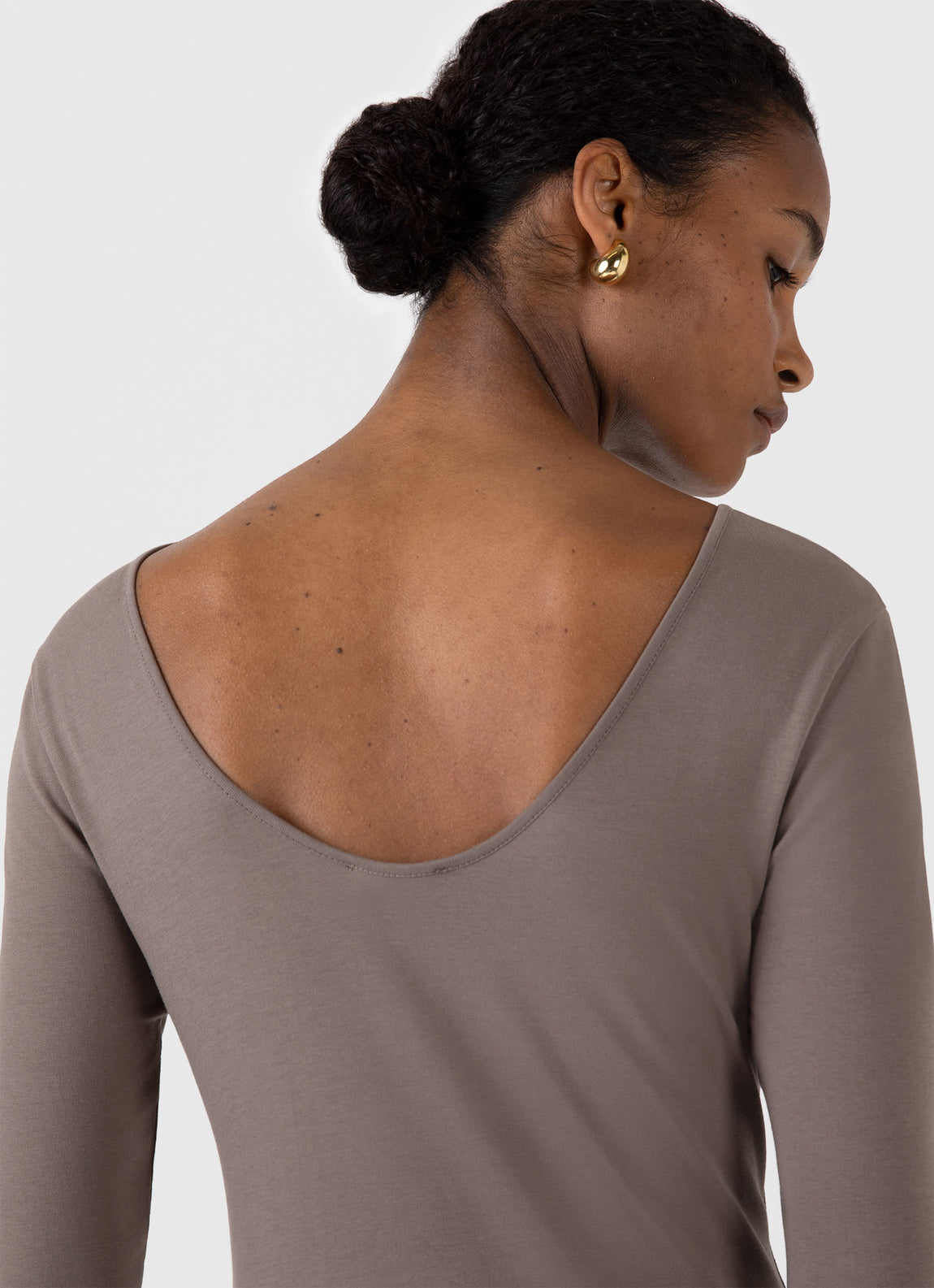 Women's Stretch Cotton Scoop Back Top in Cedar