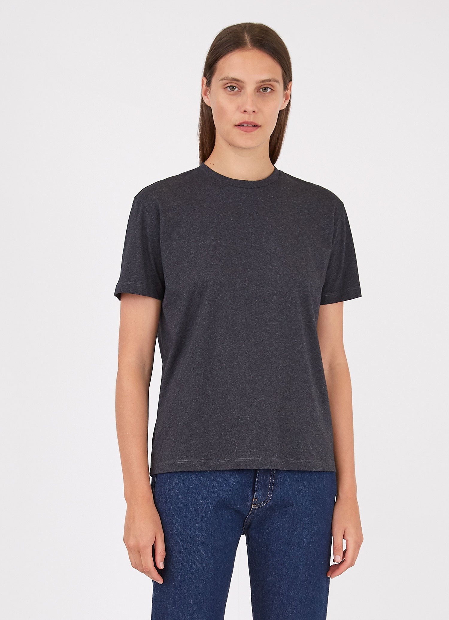 ボーイ・フィットTシャツ （Charcoal Melange）| Sunspel