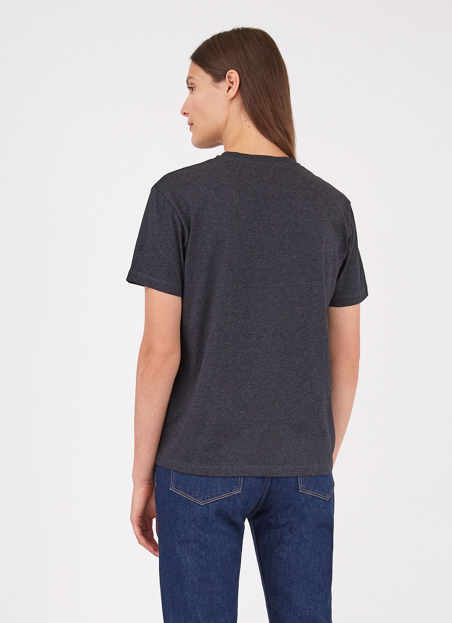 ボーイ・フィットTシャツ （Charcoal Melange）| Sunspel