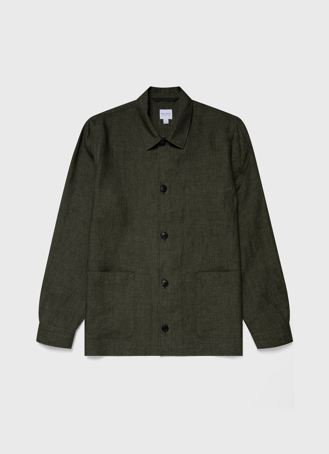 Men's Linen Twin Pocket Jacket in Hunter Green