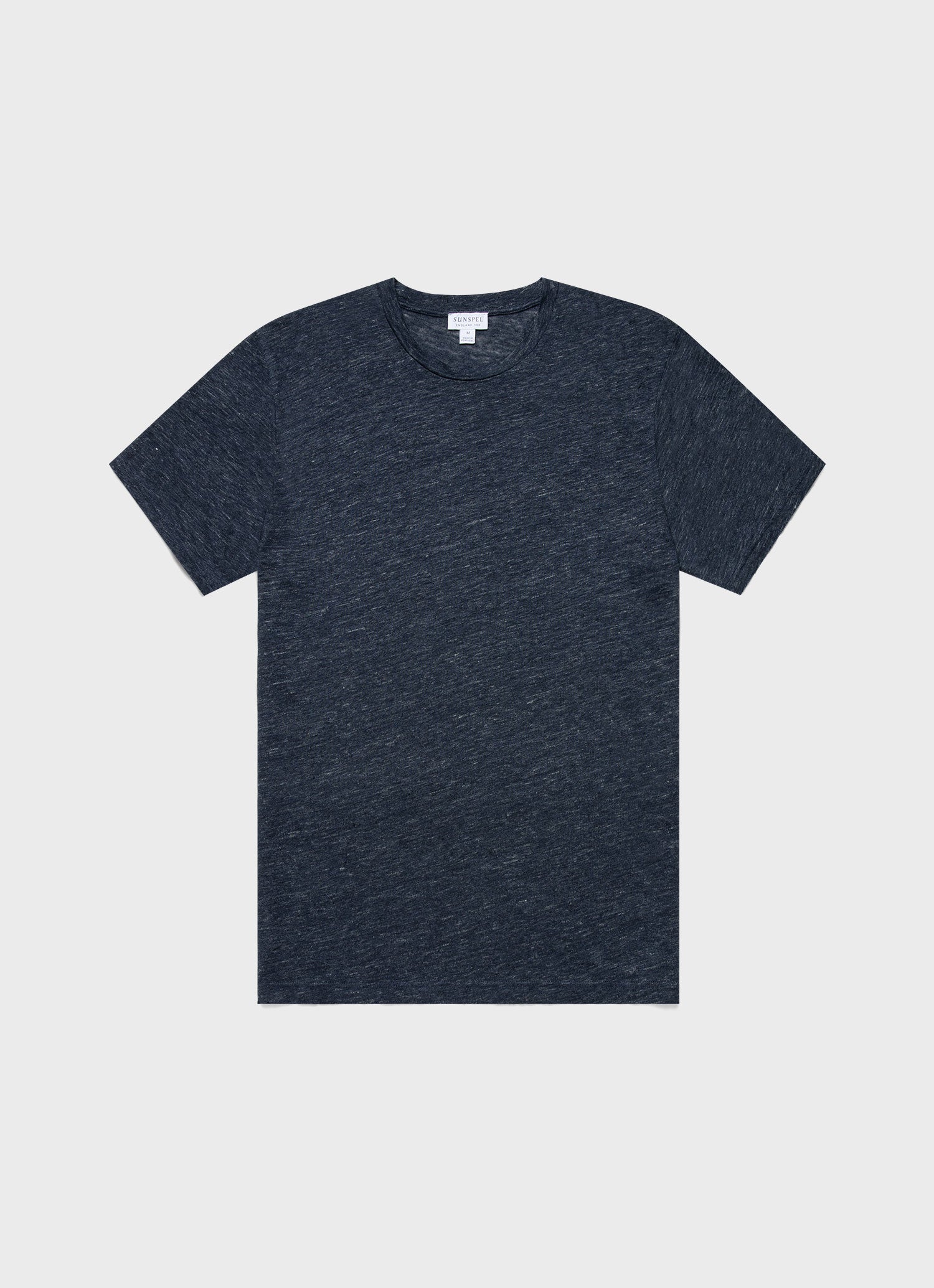 リネンTシャツ （Navy Melange）| Sunspel